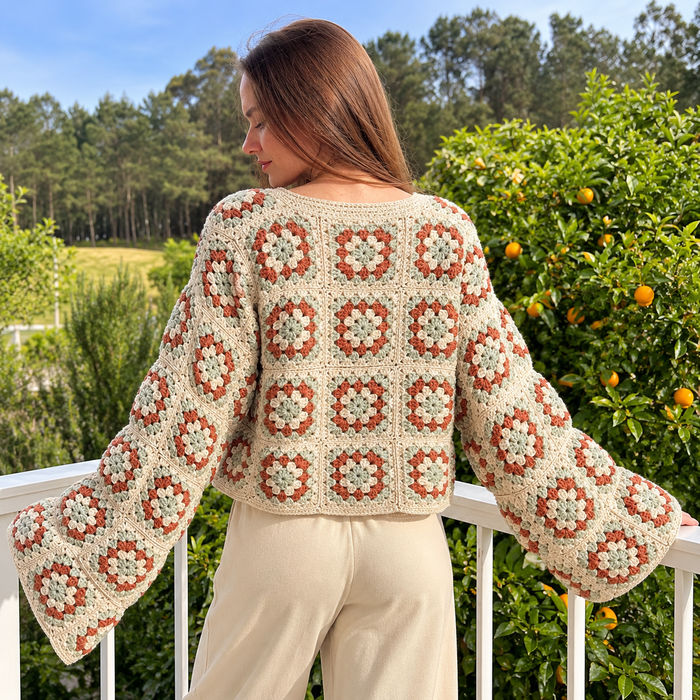 Granny Square Cardigan Crochet Pattern PDF | Made-to-Measure Crochet Jacket