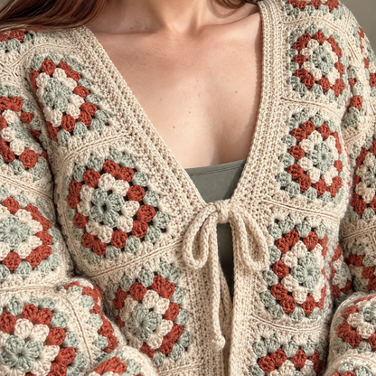 Granny Square Cardigan Crochet Pattern PDF | Made-to-Measure Crochet Jacket