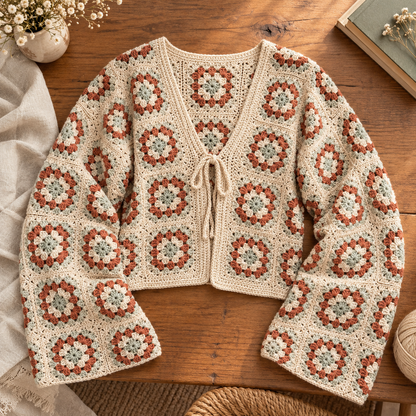 Granny Square Cardigan Crochet Pattern PDF | Made-to-Measure Crochet Jacket