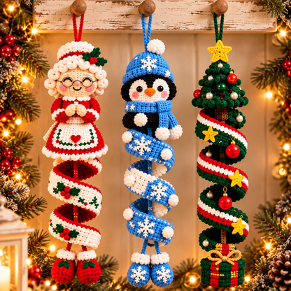 Christmas Spiral Ornament Crochet Pattern Bundle PDF | 6 Holiday Designs