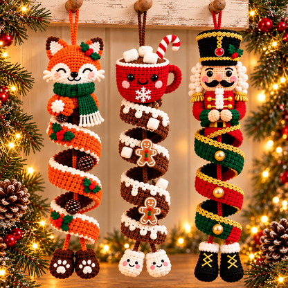 Christmas Spiral Ornament Crochet Pattern Bundle PDF | 6 Holiday Designs