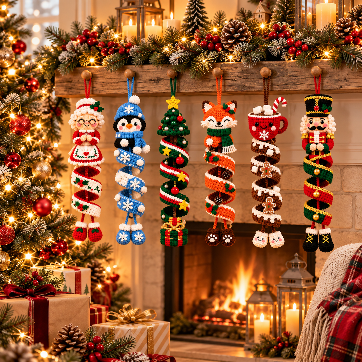 Christmas Spiral Ornament Crochet Pattern Bundle PDF | 6 Holiday Designs