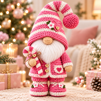 Pink Gnome Crochet Pattern Bundle PDF | 2 Floral Amigurumi Gnomes