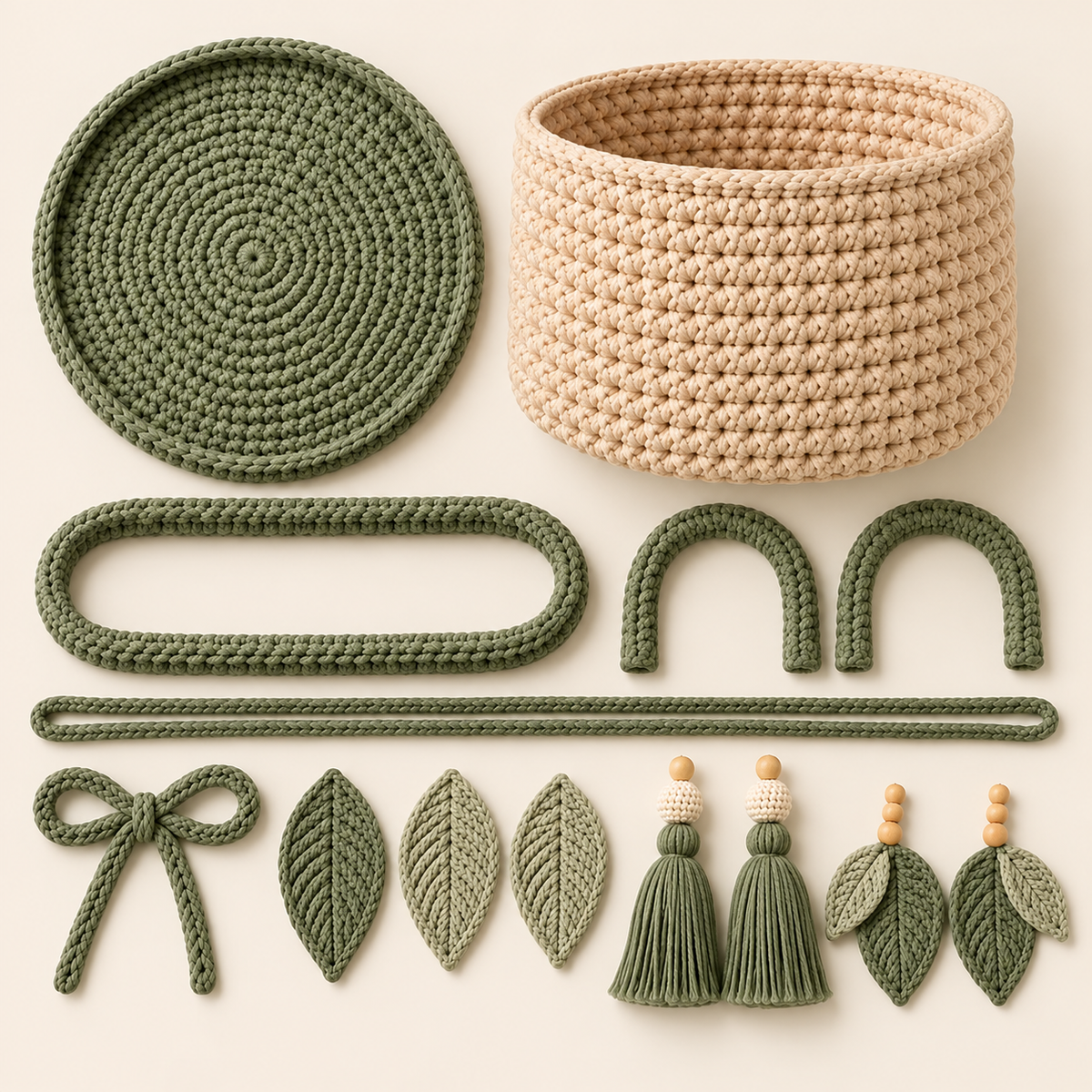 Boho Crochet Storage Basket Pattern PDF | Textured Basket with Handles