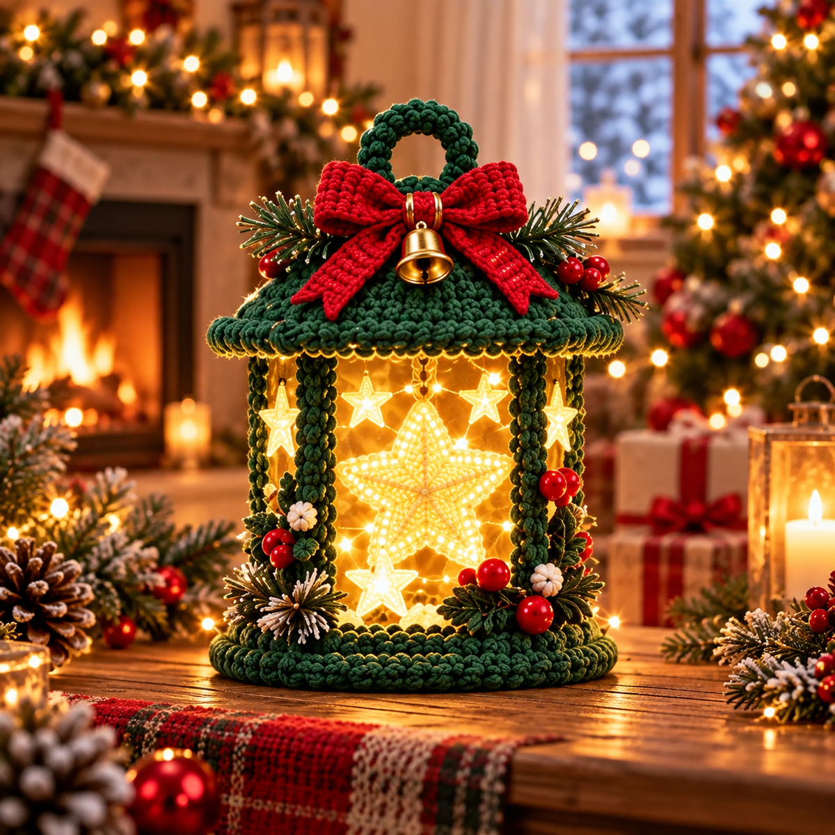 8 Christmas Crochet Lantern Patterns PDF | Winter Village LED Decor Bundle