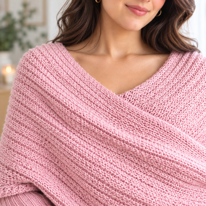 Crochet Sweater Scarf Pattern PDF | Women's Wrap with Sleeves