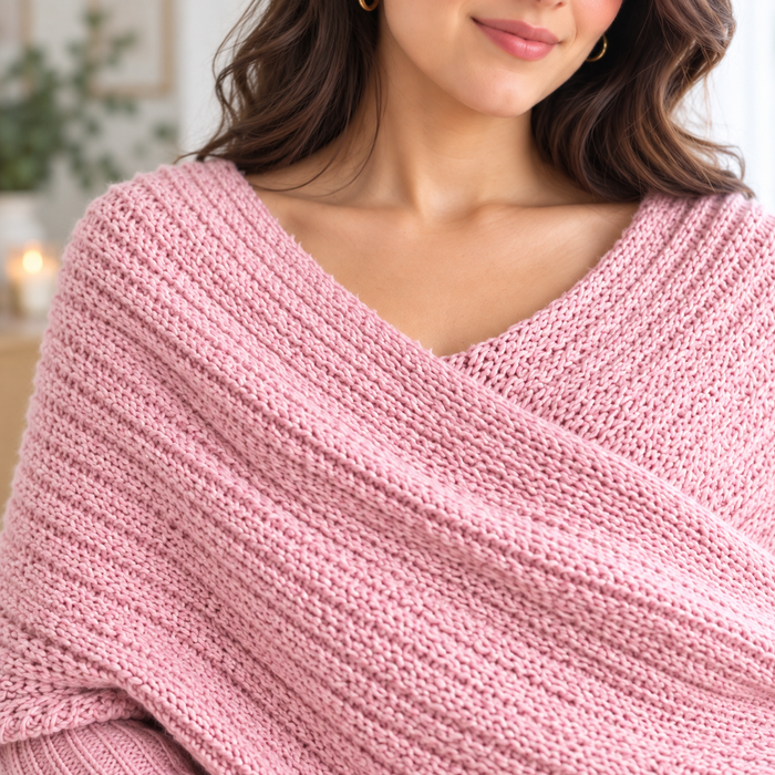 Crochet Sweater Scarf Pattern PDF | Women's Wrap with Sleeves