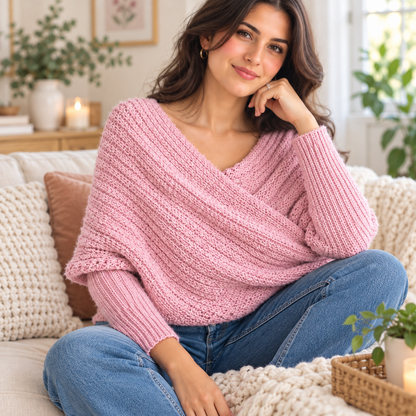 Crochet Sweater Scarf Pattern PDF | Women's Wrap with Sleeves