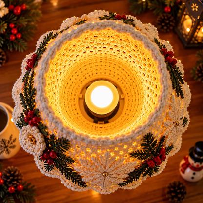 Snowman Crochet Lamp Pattern PDF | Christmas Cottage Light Decor