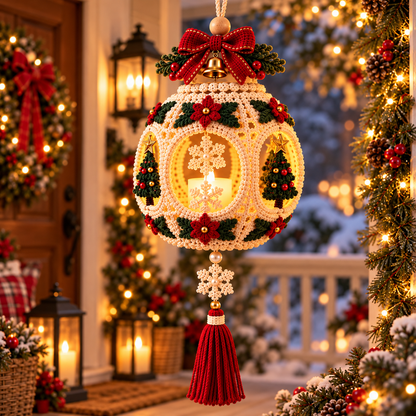 Light-Up Christmas Lantern Crochet Pattern PDF | Hanging Holiday Decor