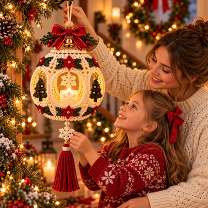 Light-Up Christmas Lantern Crochet Pattern PDF | Hanging Holiday Decor