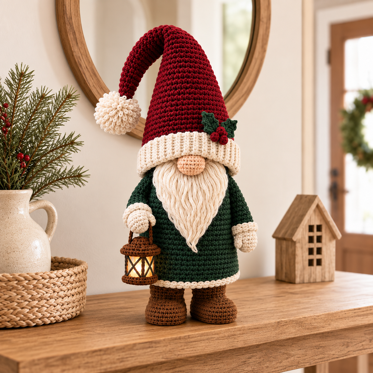 Winter Gnome Couple Crochet Pattern PDF | Scandinavian Christmas Amigurumi Set