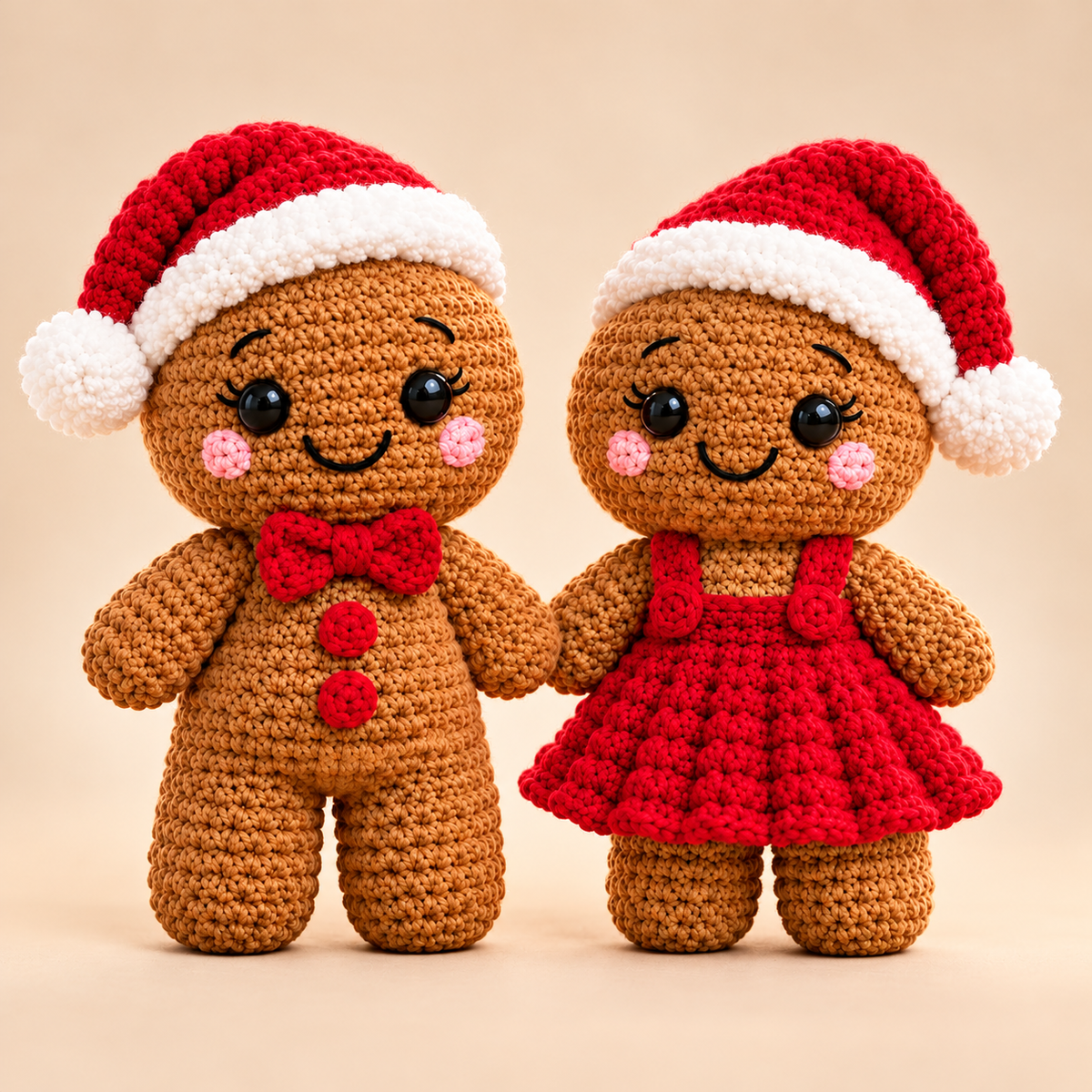 Gingerbread Couple Crochet Pattern PDF | Christmas Amigurumi Dolls