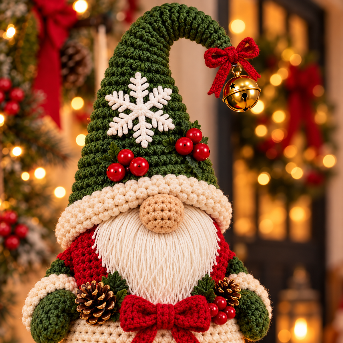 Christmas Gnome Lantern Crochet Pattern PDF | Hanging Holiday Decor