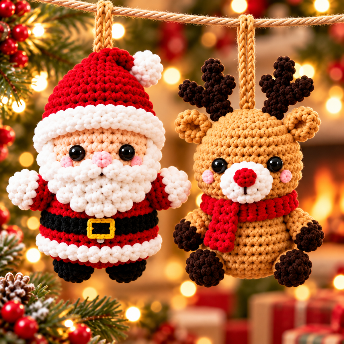 Christmas Amigurumi Ornament Crochet Pattern Bundle PDF | 6 Festive Characters