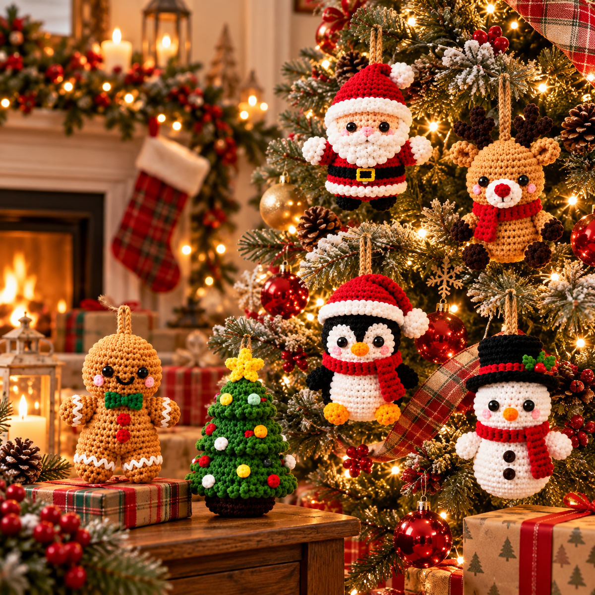 Christmas Amigurumi Ornament Crochet Pattern Bundle PDF | 6 Festive Characters