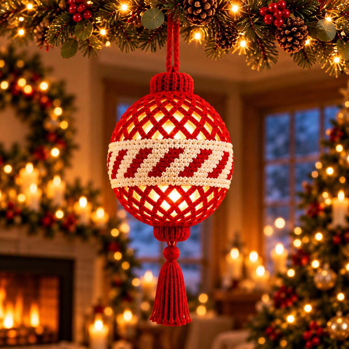 Light Up Christmas Bauble Crochet Pattern PDF | 4 LED Ornaments