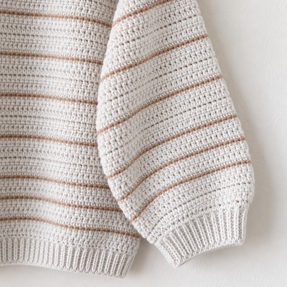Oversized Crochet Pullover Pattern PDF | Striped Sweater XS–3XL