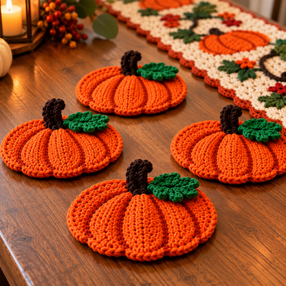 Crochet Pumpkin Table Runner Pattern PDF | Fall & Thanksgiving Decor