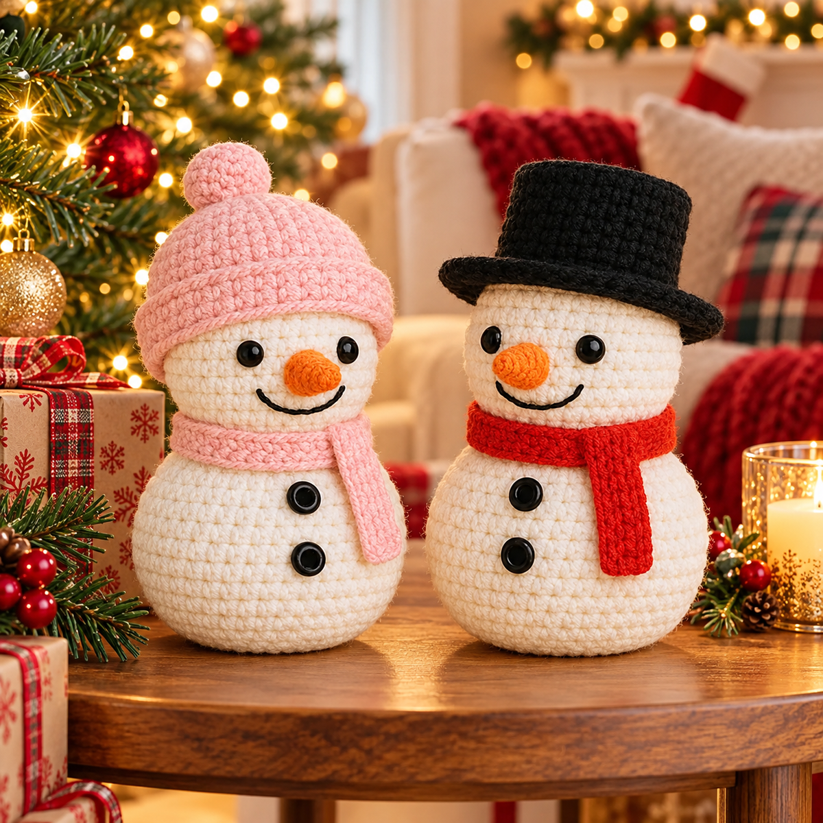 2-in-1 Snowman Amigurumi Crochet Pattern Bundle PDF | Christmas Winter Decor