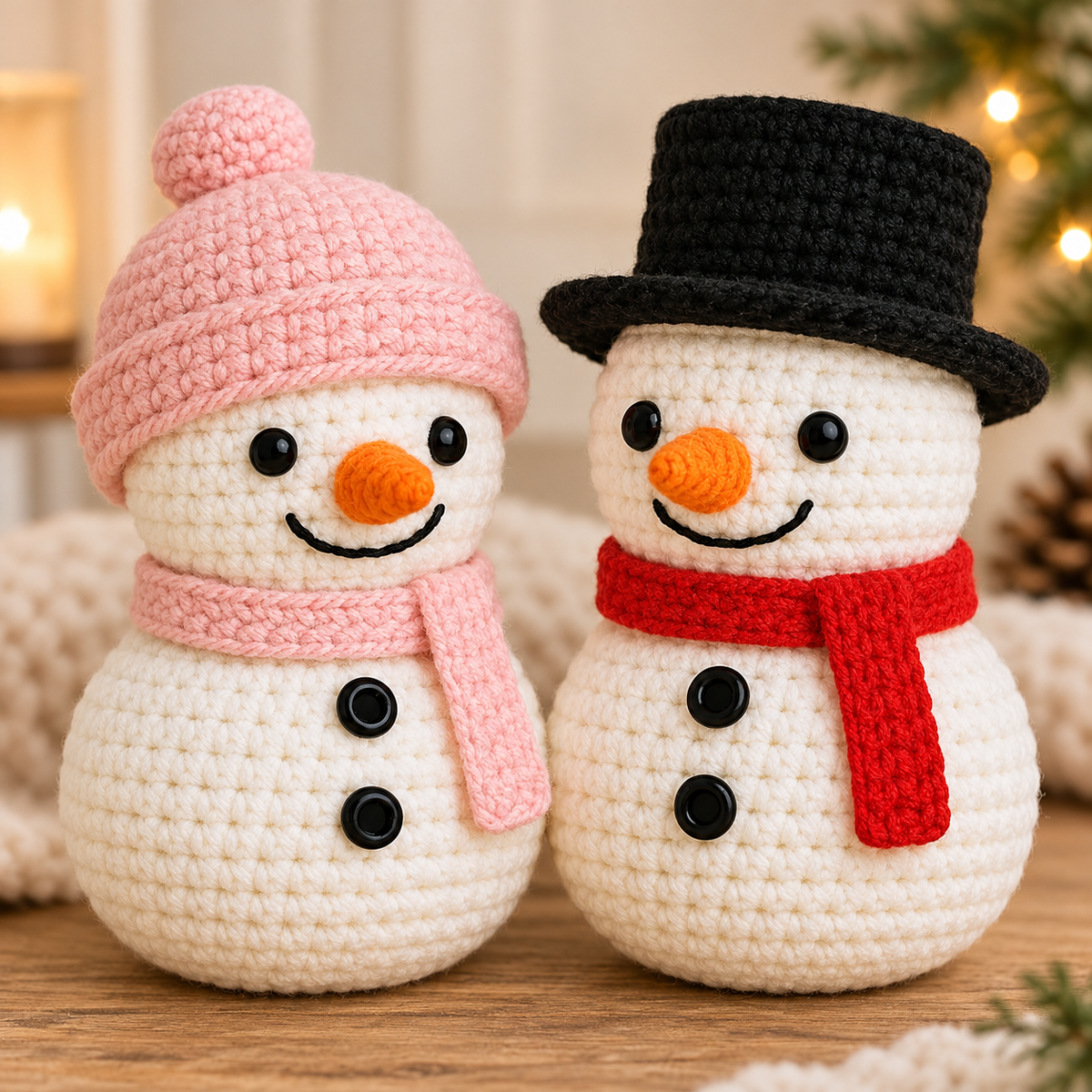 2-in-1 Snowman Amigurumi Crochet Pattern Bundle PDF | Christmas Winter Decor