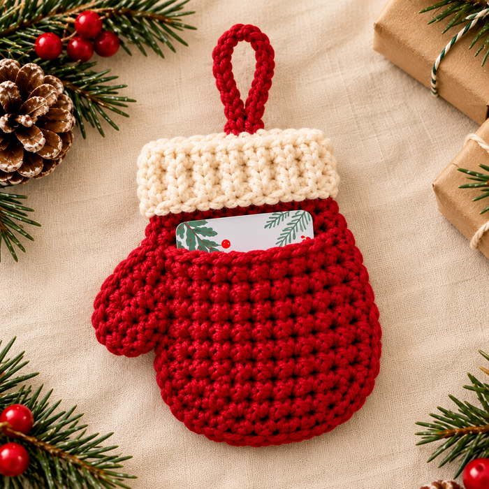 Crochet Gift Card Holder Pattern PDF | 3 Christmas Holiday Designs