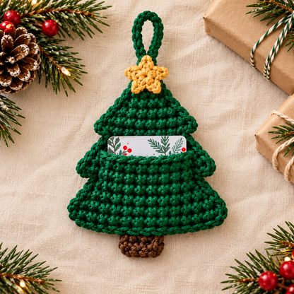 Crochet Gift Card Holder Pattern PDF | 3 Christmas Holiday Designs