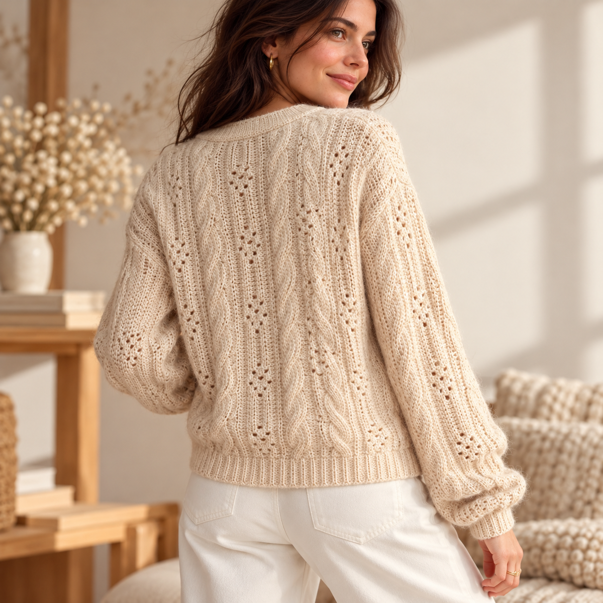 Garden Cable Cardigan Crochet Pattern PDF | Made-to-Measure Women's Sweater