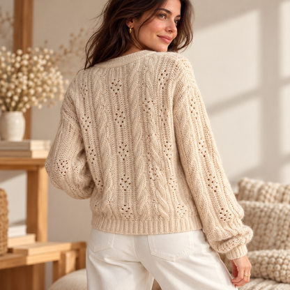 Garden Cable Cardigan Crochet Pattern PDF | Made-to-Measure Women's Sweater