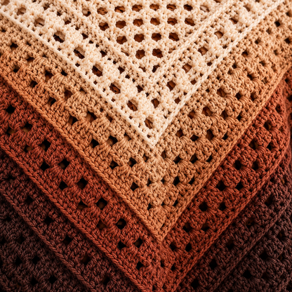 Ombre Fringe Poncho Crochet Pattern PDF | Boho Granny Stitch Wrap