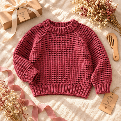 Kids Raglan Sweater Crochet Pattern PDF | Seamless Pullover Ages 1–10