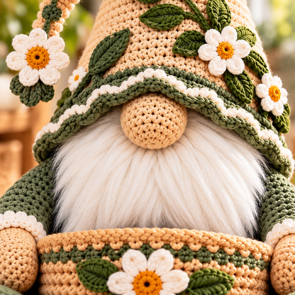 Botanical Gnome Toilet Paper Holder Crochet Pattern PDF | Floral Bathroom Basket