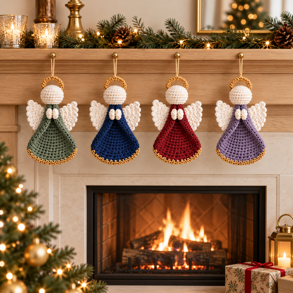 Golden Halo Crochet Angel Ornament Pattern PDF | Christmas Tree Decor