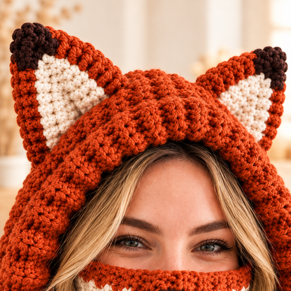 Fox Hooded Cowl Crochet Pattern PDF | Chunky Fox Balaclava for Adults