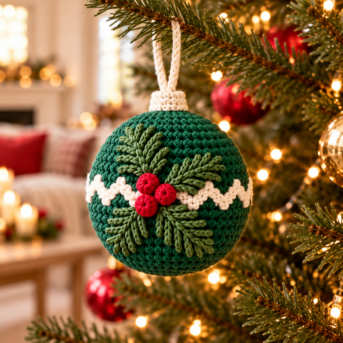 Crochet Christmas Bauble Pattern PDF | 4-in-1 Holiday Ornament Set