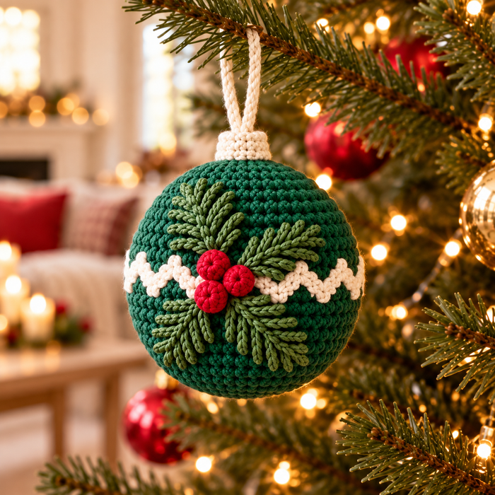 Crochet Christmas Bauble Pattern PDF | 4-in-1 Holiday Ornament Set