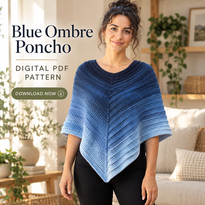 Lightweight Crochet Poncho Pattern PDF | Top-Down Summer Poncho
