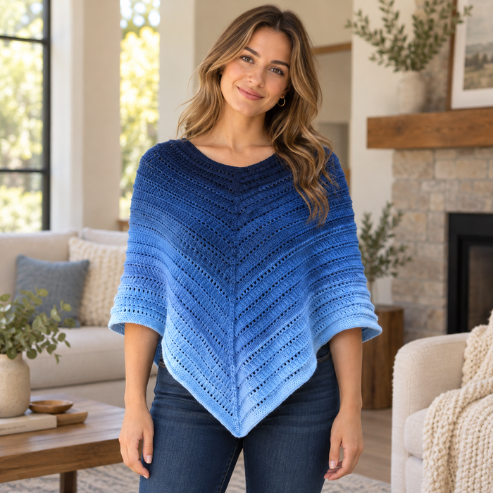 Lightweight Crochet Poncho Pattern PDF | Top-Down Summer Poncho