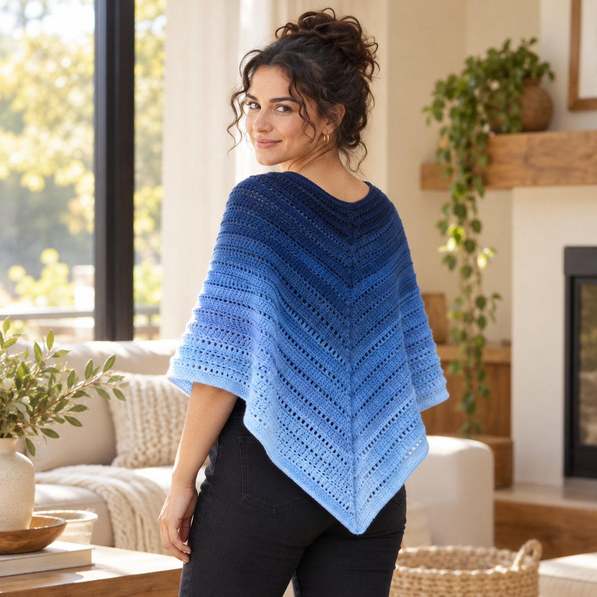 Lightweight Crochet Poncho Pattern PDF | Top-Down Summer Poncho