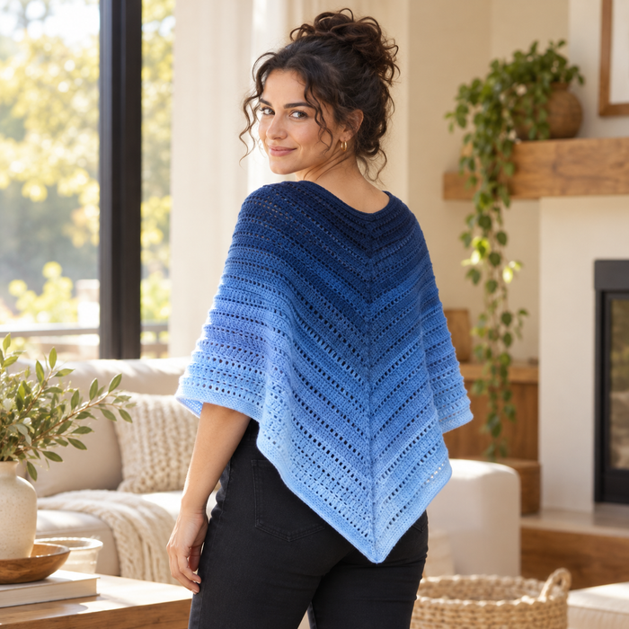 Lightweight Crochet Poncho Pattern PDF | Top-Down Summer Poncho