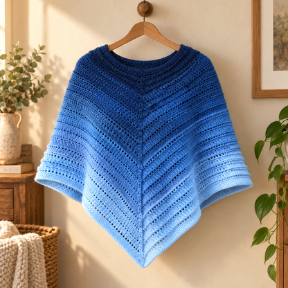 Lightweight Crochet Poncho Pattern PDF | Top-Down Summer Poncho
