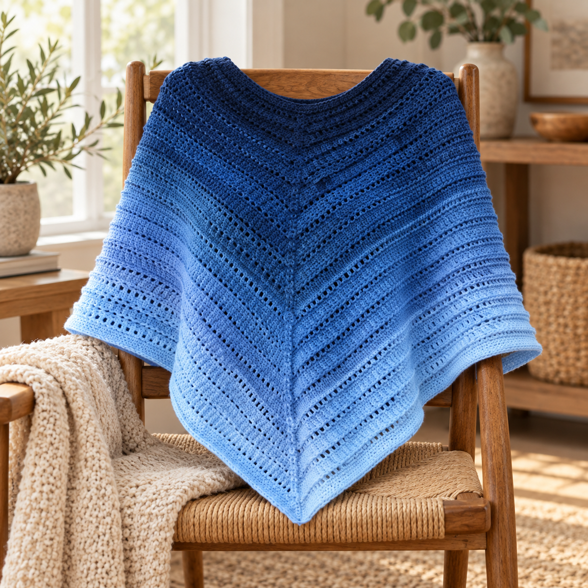 Lightweight Crochet Poncho Pattern PDF | Top-Down Summer Poncho