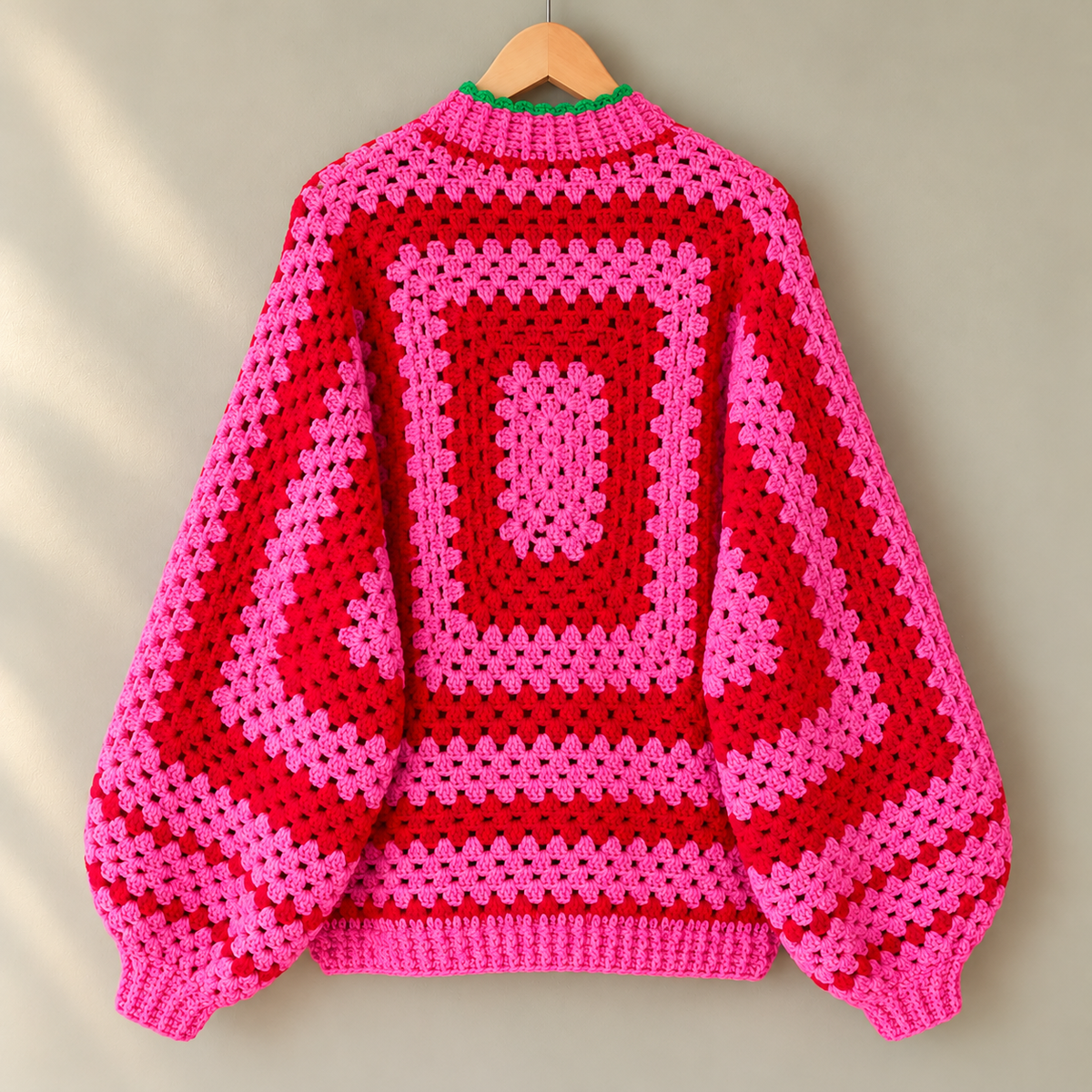 Marylebone Hexagon Crochet Cardigan Pattern PDF | Balloon Sleeve Sweater