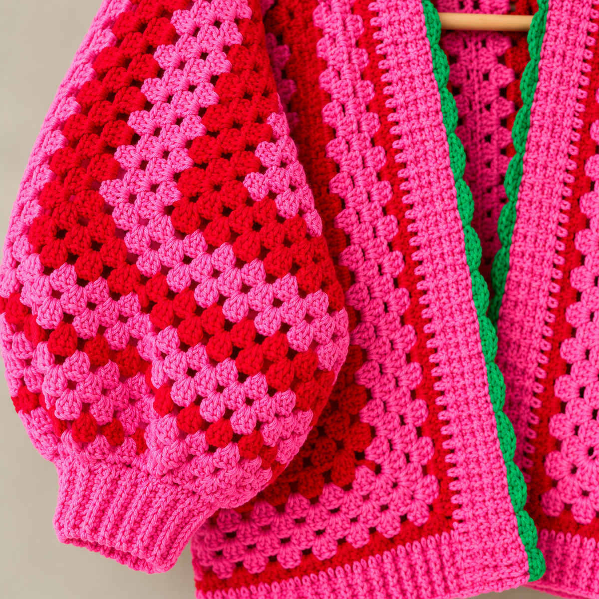 Marylebone Hexagon Crochet Cardigan Pattern PDF | Balloon Sleeve Sweater