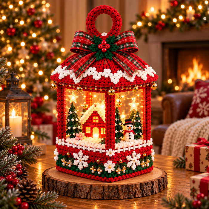 Christmas Crochet Lantern Village Pattern PDF | LED Lighted Holiday Decor