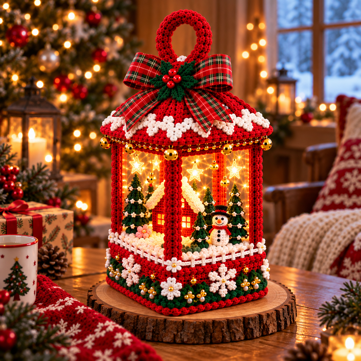 Christmas Crochet Lantern Village Pattern PDF | LED Lighted Holiday Decor