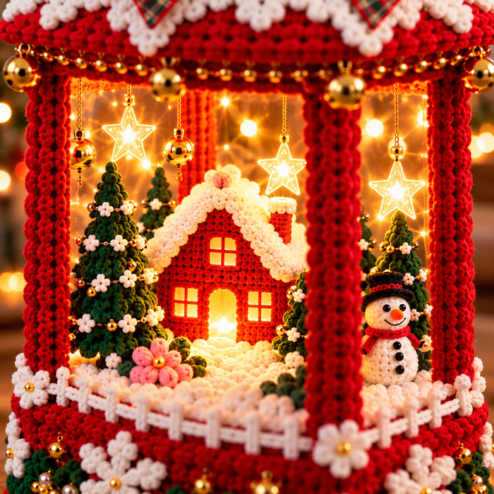 Christmas Crochet Lantern Village Pattern PDF | LED Lighted Holiday Decor