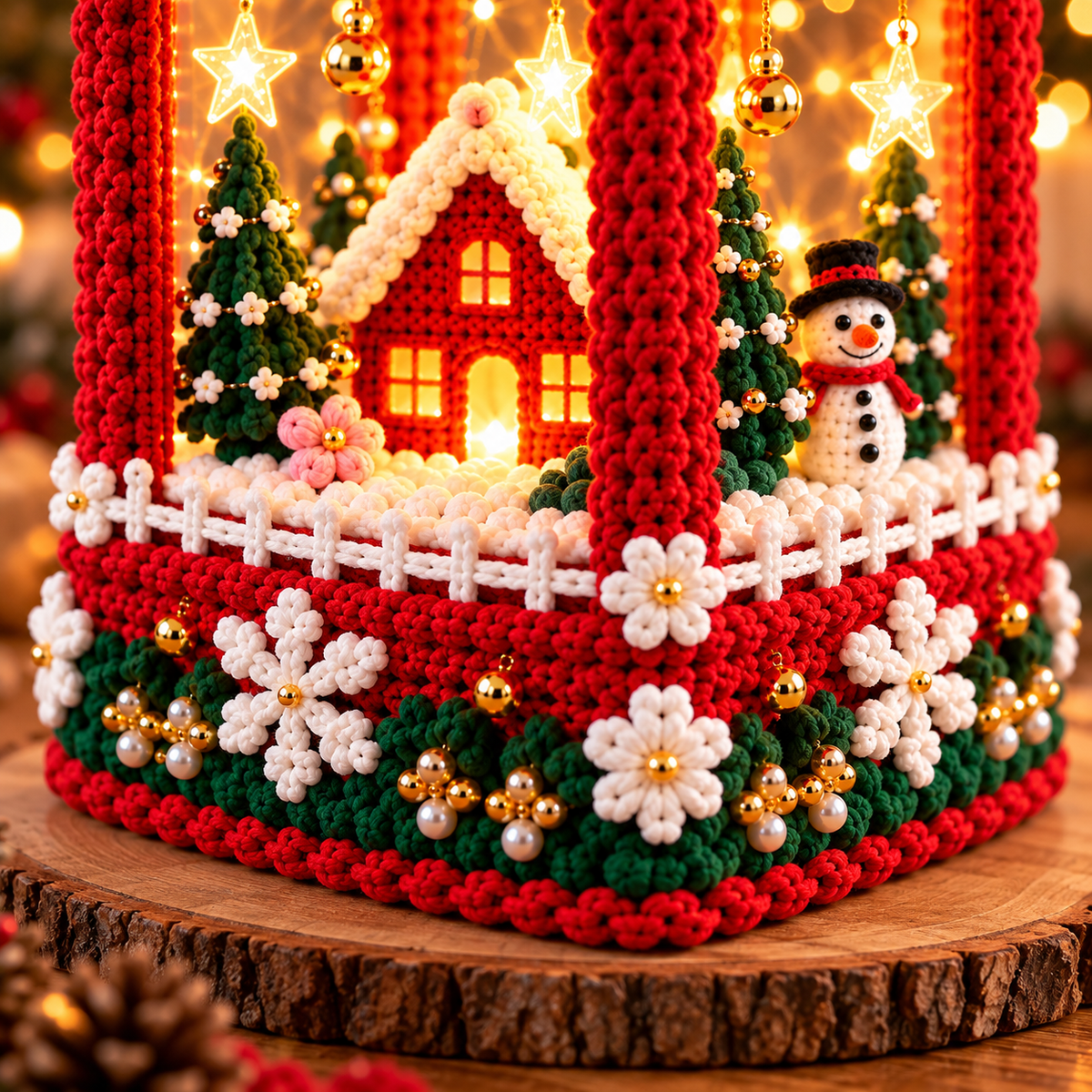 Christmas Crochet Lantern Village Pattern PDF | LED Lighted Holiday Decor