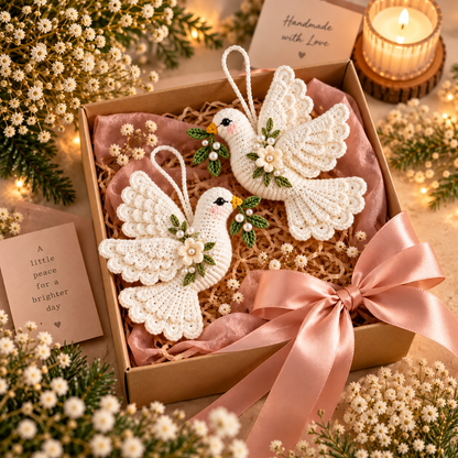 Crochet Peace Dove Ornament Pattern PDF | Christmas & Wedding Decor
