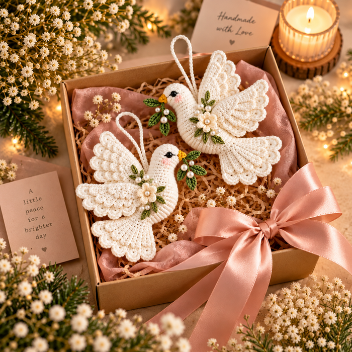 Crochet Peace Dove Ornament Pattern PDF | Christmas & Wedding Decor
